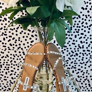NWT Steve Madden Travel Clear Studded Sandal 5.5